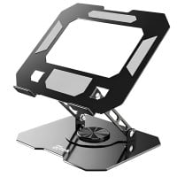 Soporte Notebook Giratorio aluminio negro ajustable 17"