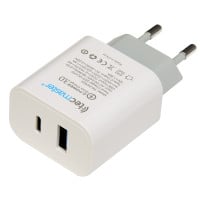 Cargador USB C y USB Carga Rápida 20W certificado SEC