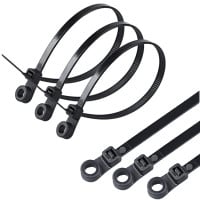 Amarra plástica con orificio tornillos cables x 100 u