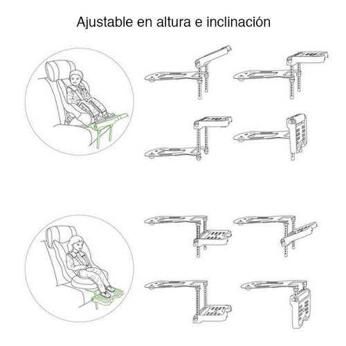 Apoya pies para silla de auto Niños Ajustable