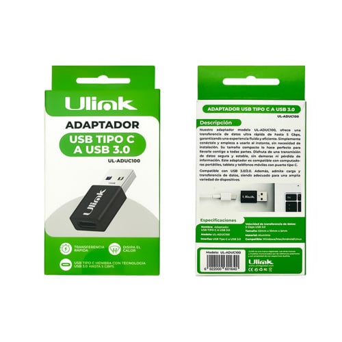 Adaptador USB C a USB 3.0 Ulink Adaptador USB C a USB 3.0 Ulink