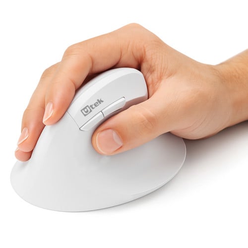 Mouse vertical inalámbrico blanco bluetooth y 2.4Ghz