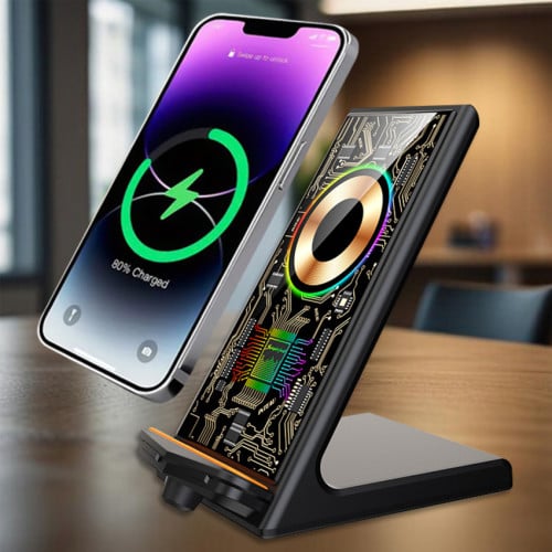 Cargador inalámbrico celular con soporte Qi 15W Cargador inalámbrico celular con soporte Qi 15W