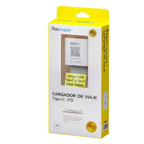 Cargador USB C con cable USB C 20W Certificación SEC Cargador USB C con cable USB C 20W Certificación SEC