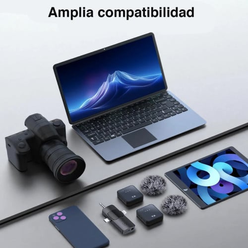 2 x Micrófono Lavalier inalámbrico con receptor 2 x Micrófono Lavalier inalámbrico con receptor