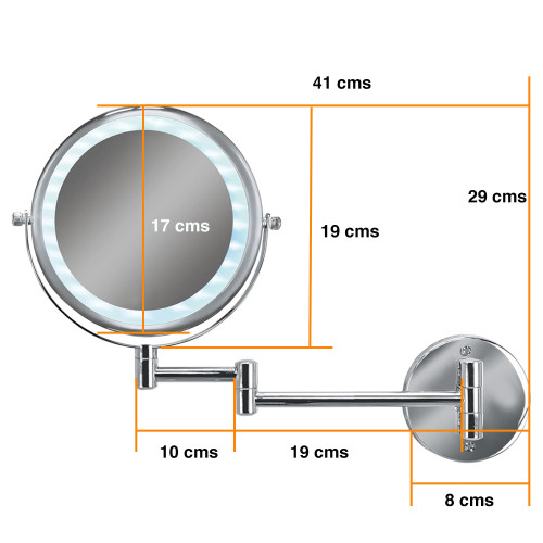 Espejo Led Baño Cosmético con Luz Articulado Abatible