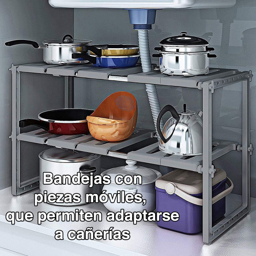 Organizador mueble cocina lavaplatos baño ajustable 