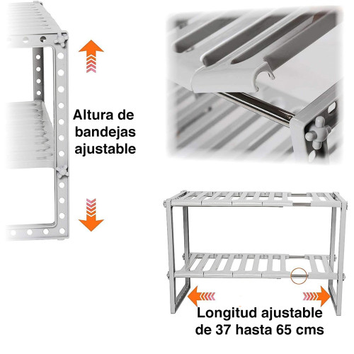 Organizador mueble cocina lavaplatos baño ajustable 