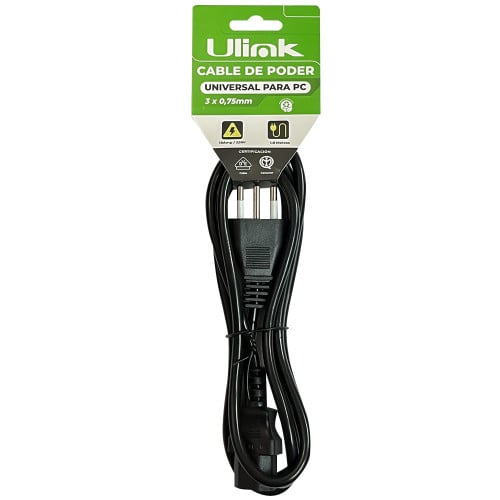 Cable de poder para Monitor o PC 1.8 mts 2500W Cable de poder para Monitor o PC 1.8 mts 2500W