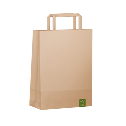 Bolsa papel kraft con manilla 30 x 22 cms