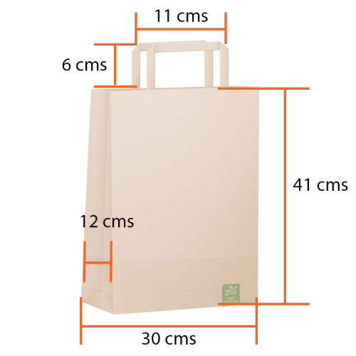 Bolsa papel kraft con manilla 41 x 30 cms
