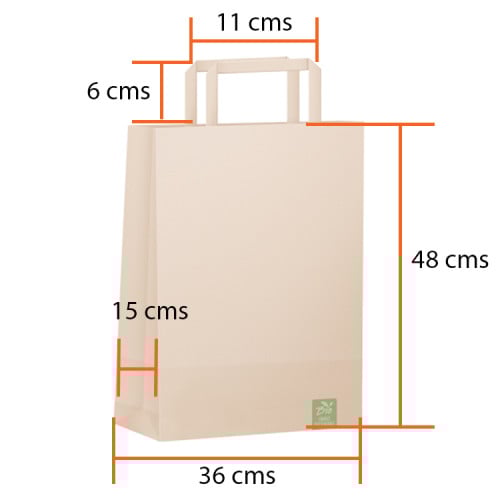Bolsa papel kraft con manilla 48 x 36 cms