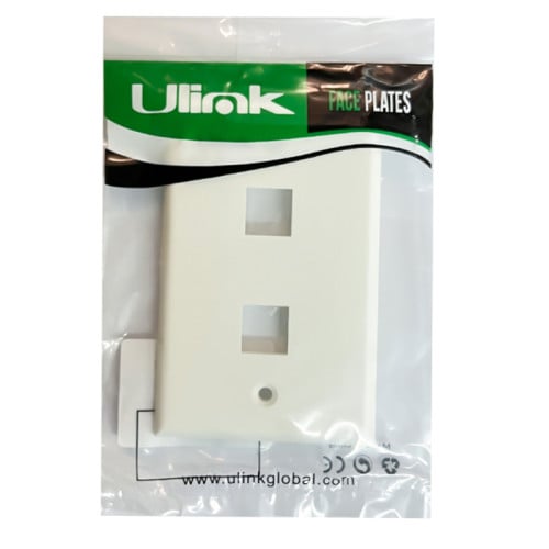 Faceplate Doble RJ45 Tapa frontal cable red 2 puertos Faceplate Doble RJ45 Tapa frontal cable red 2 puertos