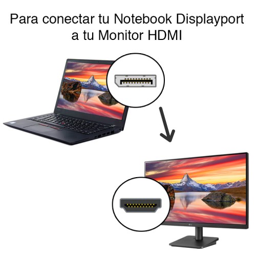Cable Displayport a HDMI 1.8 mts macho macho Cable Displayport a HDMI 1.8 mts macho macho