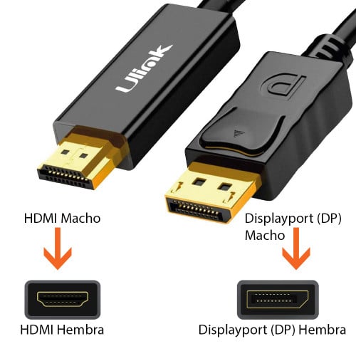 Cable Displayport a HDMI 1.8 mts macho macho Cable Displayport a HDMI 1.8 mts macho macho