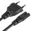 Cable de poder tipo 8 corriente 1.80 metros 