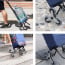 Carrito compras plegable asiento ruedas escalera Café