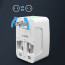 Adaptador enchufe viajes con 2 USB US Europa UK