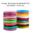 Lápiz bolígrafo 3D 0.7mm y 100 mts PLA 20 colores