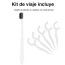 Kit de viaje botellas perfume toalla cepillo espejo y más