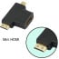 Adaptador Micro / Mini HDMI macho a HDMI hembra