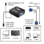 Adaptador VGA a HDMI con audio 1080p - Imagen 3