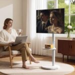 Soporte TV con ruedas vertical y horizontal negro 42 pulgadas - Imagen 9