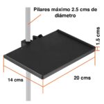 Bandeja para tripode atril pedestal multiuso con prensa - Imagen 8
