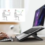 Soporte Notebook Macbook aluminio Negro ajustable - Imagen 5