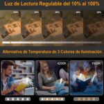 Luz lectura para leer libros cama noche ajustable - Imagen 2