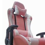 Silla Gamer Ergonómica con apoya pies rosada - Imagen 4