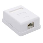 Roseta Caja RJ45 pared Cat 6 simple blanca