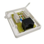 Roseta Caja RJ45 pared Cat 6 simple blanca - Imagen 6