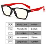 Lentes filtro Luz azul Pantallas Negro con Rojo - Imagen 5